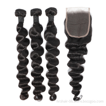 10A grade human hair weave bundles and closure cuticle aligned virgin hair dropshipping to Global human hair extention